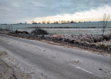 Przebudowywana droga powiatowa Osieczna - Goniembice