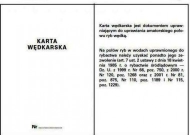 Wzór karty wędkarskiej