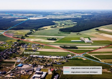 Planowany przebieg nowych ścieżek rowerowych  w powiecie leszczyńskim