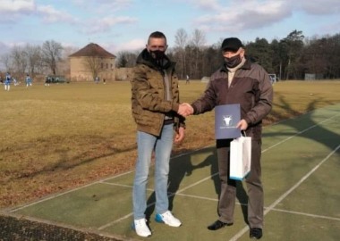 Prezes Rydzyniaka Piotr Dembicki i starosta leszczyński Jarosław Wawrzyniak 