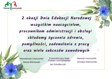 Życzenia z okazji Dnia Edukacji Narodowej